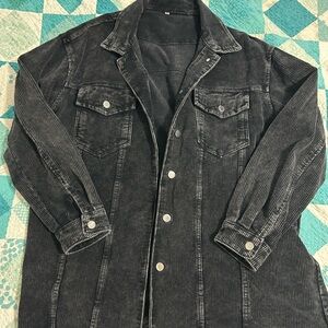 Amazon Women's Black Corduroy Shirt Jacket
